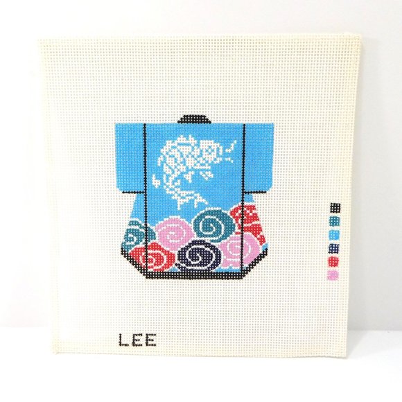 Lee Designs Koi Fish Goldfish Petite Kimono Needlepoint Canvas Hand Painted 18ct - Picture 2 of 4